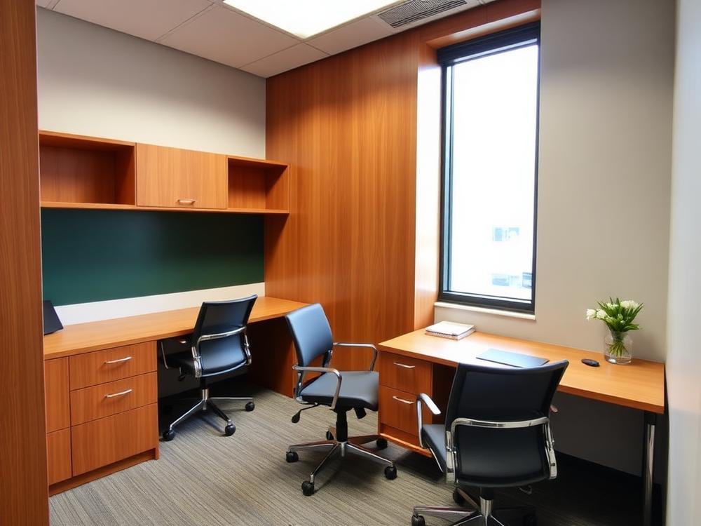 Private lockable office suite for a two-person team inside a shared Atlanta business building